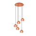 Pendant Ceiling Light Colour Copper Shade Copper & Clear Glass Bulb E27 5x28W Loops
