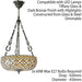 Tiffany Glass Hanging Ceiling Pendant Light Dark Bronze 450mm Lamp Shade i00140 Loops