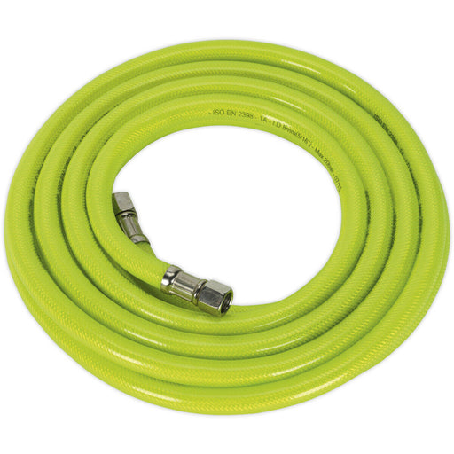 High-Visibility Air Hose with 1/4 Inch BSP Unions - 5 Metre Length - 8mm Bore Loops