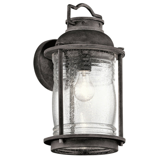 Outdoor IP44 Wall Light Weathered Zinc LED E27 60W d01609 Loops