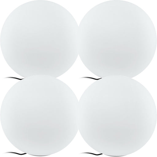 4 PACK IP65 Outdoor Garden Ball Light White Plastic 1x 40W E27 500mm Globe Loops