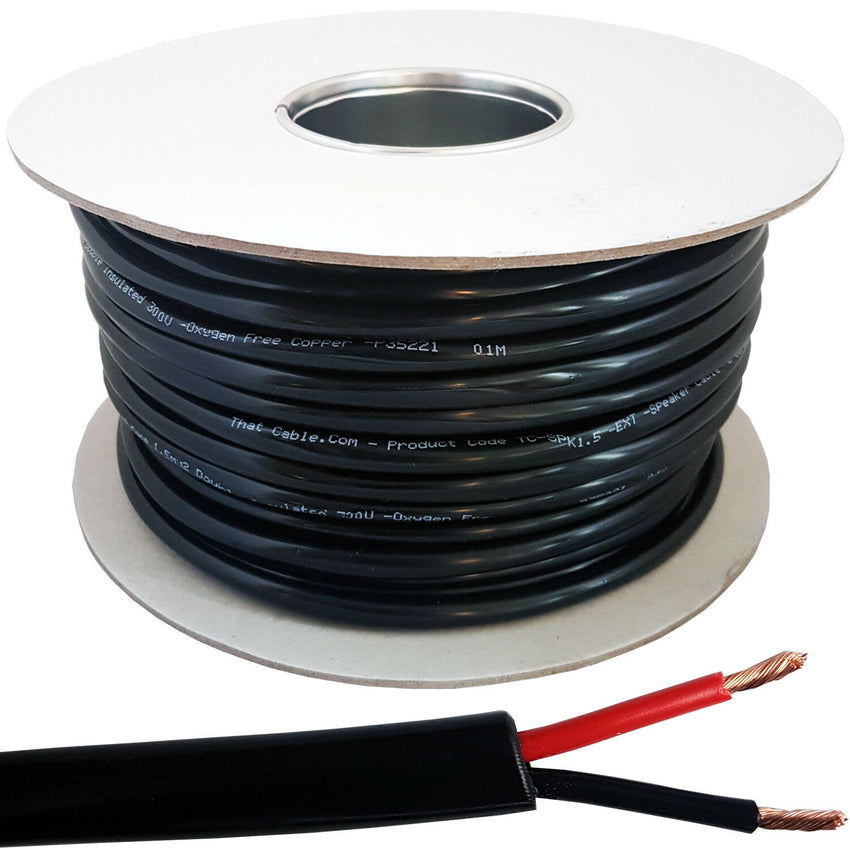 Outdoor Garden Speaker Wire Cable 1.5mm² Stranded OFC Copper Flex Reel 100V