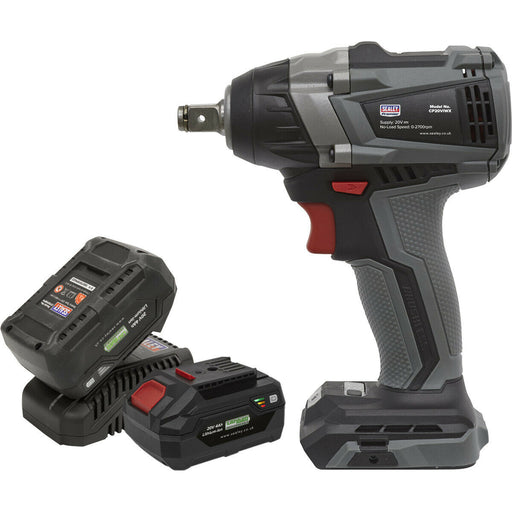 20V Brushless Impact Wrench Kit - 300Nm Torque - Includes 2 Batteries & Charger Loops