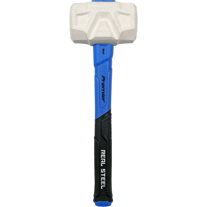 24oz Rubber Mallet with Fibreglass Shaft - Non-Marking Head - Textured Grip Loops