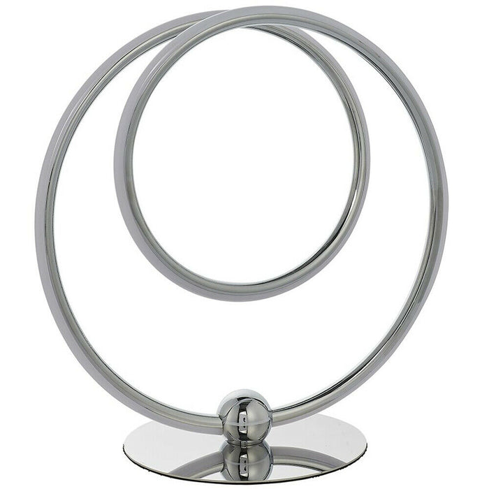 Chrome Infinity Loop Table Lamp 14W Warm White LED Bedside Desk Feature Light Loops