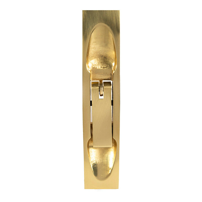 Lever Action Flush Door Bolt with Flat Keep Plate 254 x 20mm Polished Brass Loops