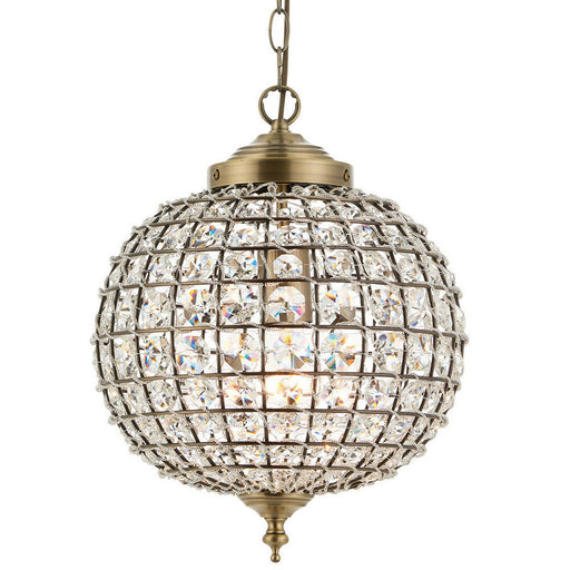 Hanging Ceiling Pendant Light Antique Brass Glass Round Metal Lamp Shade Holder Loops