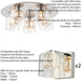 5 Bulb Ceiling Lamp & 2x Matching Wall Mount Light Round Chrome & Crystal Glass Loops