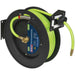 15m Retractable Air Hose - Steel Reel - 3/8" BSP Inlet - 10mm Hi-Vis TPR Hose Loops