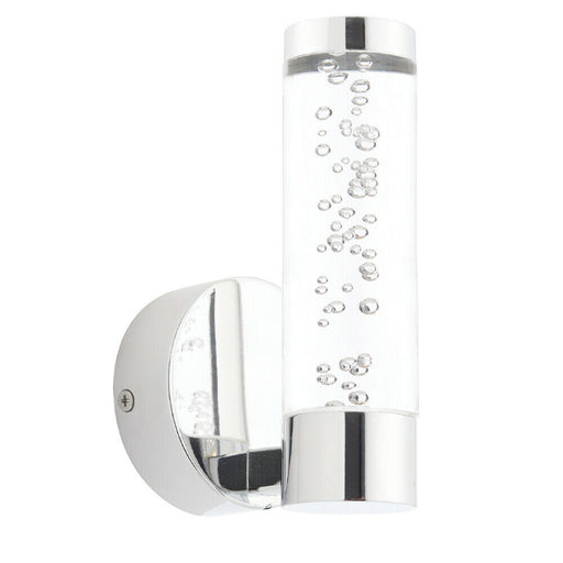 LED Bathroom Wall Light 3W Warm White IP44 Modern Chrome Cylinder Round Lamp Loops