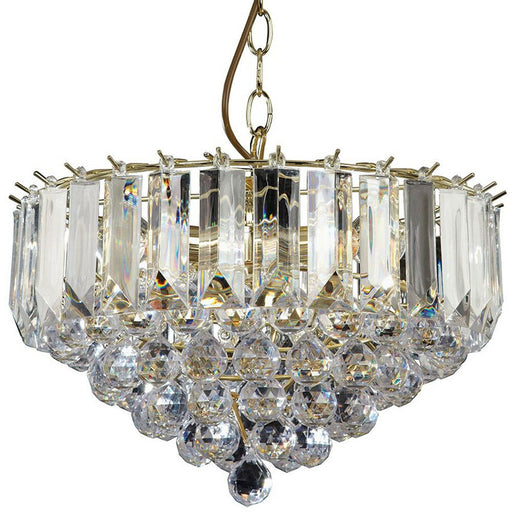 3 Light Chandelier Pendant BRASS & CLEAR Shade Hanging Ceiling Feature Lamp Bulb Loops