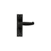 PAIR Creased Style Lever on Slim Bathroom Backplate 156 x 38mm Black Antique Loops