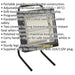 Portable Ceramic Heater - 1200 to 2400W - Instant Heat - Timer - Remote Control Loops