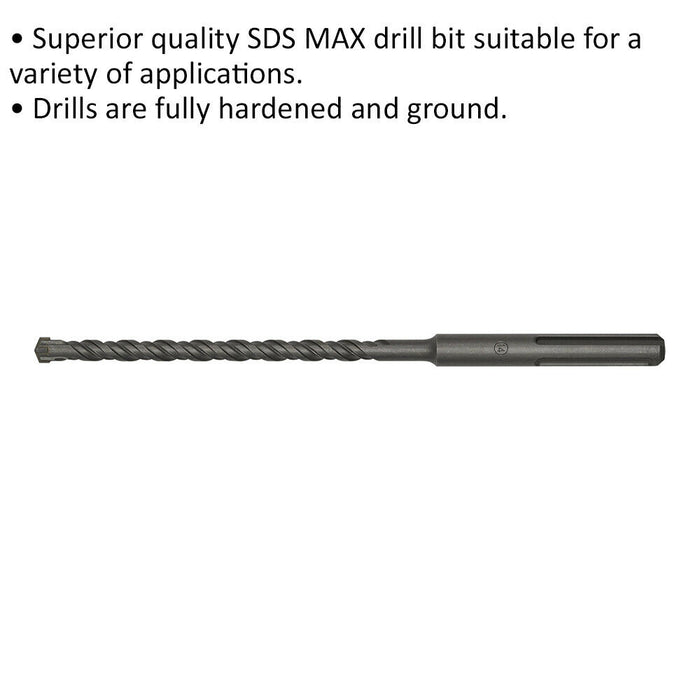 14 x 340mm SDS Max Drill Bit - Fully Hardened & Ground - Masonry Drilling Loops