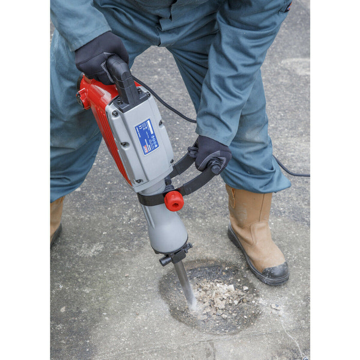 1600W Demolition Breaker Hammer - Vibration Reducing Rubber Grip - SDS-Hex Chuck Loops