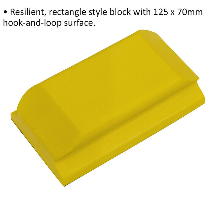 Rectangular Sanding Block - 125mm x 70mm - Hook and Loop Surface - Resilient Loops