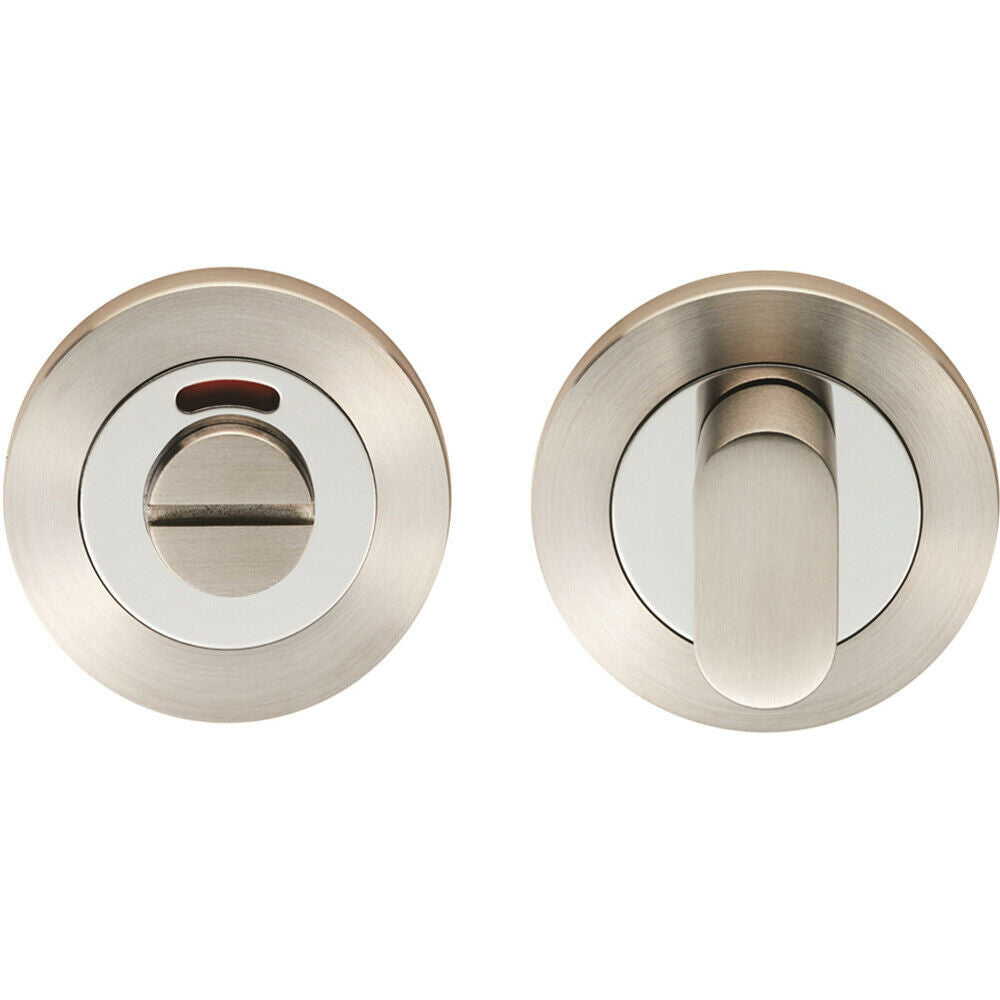 Round Thumbturn Lock and Release Concealed Fix Rose Polished Satin Ste ...