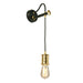 Wall Light Sconce Black Highly Polished Brass Finish LED E27 60W Bulb Loops