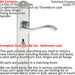 Door Handle & Bathroom Lock Pack Chrome Slim Curved Arm Thumb Turn Backplate Loops