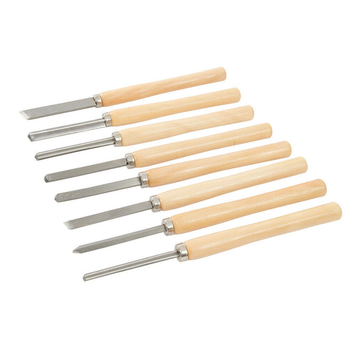 8 PACK Wood Turning Chisel Set Long 2 Handed Handles Wood Lathes Shaping Tools Loops