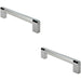 2x Multi Section Straight Pull Handle 224mm Centres Polished Matt Satin Chrome Loops