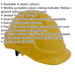 Vented Safety Helmet - Material Webbing Cradle - Accessories Available - Yellow Loops