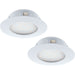 2 PACK Wall / Ceiling Flush Downlight White Plastic 12W LED 102mm Round Loops