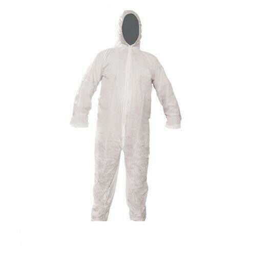 M Hooded Disposable Overalls Protective Full Cover Wear Painting Decorating Loops