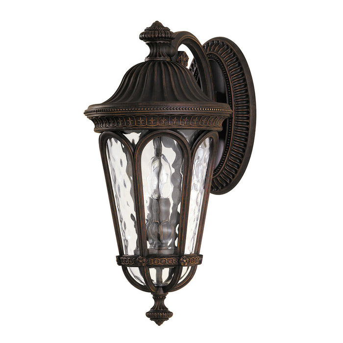 Outdoor IP44 Twin Wall Light Sconce Walnut LED E14 60W Bulb Outside External Loops