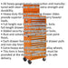 Stacking 14 Drawer Topchest Mid Box & Rollcab Bundle - Heavy Duty - Orange Loops