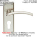 4x PAIR Arched Lever on Euro Lock Backplate Door Handle 150 x 50mm Satin Nickel Loops