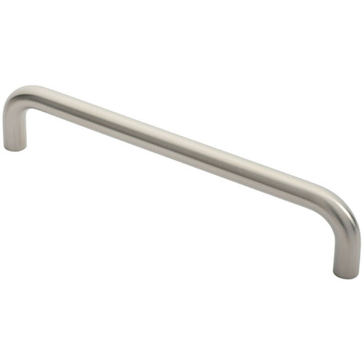 Round D Bar Pull Handle 319 x 19mm 300mm Fixing Centres Satin Stainless Steel Loops