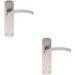 2x Arched Lever on Latch Backplate Door Handle 170 x 42mm Satin Chrome Loops