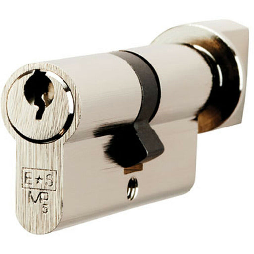 70mm EURO Cylinder & Thumbrturn Lock Keyed to Differ 5 Pin Nickel Plated Loops