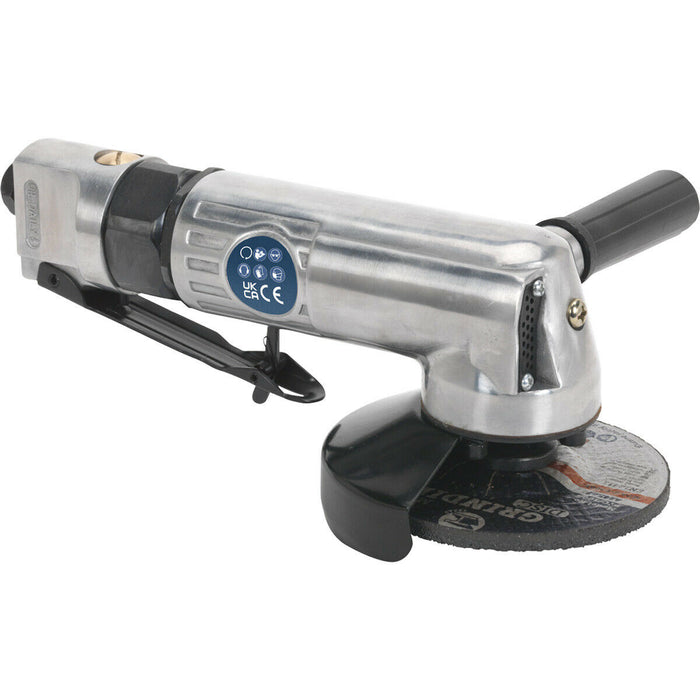 100mm Aluminium Body Air Angle Grinder - Heavy Duty Workshop Tool - 10000 RPM Loops