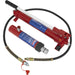 10 Tonne Push Ram with Pump & Hose Assembly - 1/4" BSP Outlet - Body Repair Ram Loops