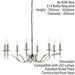 Avery Ceiling Pendant Chandelier Light 8 Lamp Bright Nickel Curved Candelabra Loops