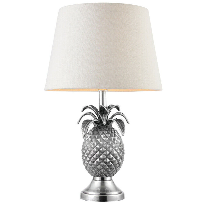 Unique Pineapple Table Lamp Pewter BASE ONLY Modern Metal Bedside Feature Light Loops