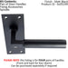 4x PAIR Round Bar Handle on Slim Lock Backplate 150 x 50mm Matt Black Finish Loops