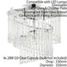 Flush Ceiling Light Chandelier Chrome & Glass Lamp Bulb Holder Mounted Fitting Loops