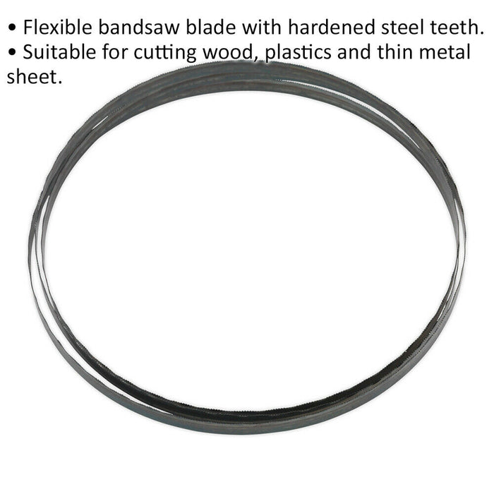 1712 x 10 x 0.35mm Bandsaw Blade Hardened Steel Teeth 24 TPI Wood Plastic Metal Loops