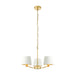 Ceiling Pendant Light Satin Brass & Vintage White Fabric 3 x 40W E14 e10195 Loops