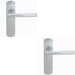 2x Rounded Straight Bar Handle on Latch Backplate 170 x 42mm Satin Chrome Loops