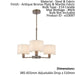 Ceiling Pendant Light Antique Bronze & Marble Fabric 3 x 40W E14 e10097 Loops