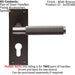 2x PAIR Knurled Round Handle on Slim Euro Lock Backplate 150 x 50mm Matt Bronze Loops