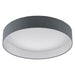 Flush Ceiling Light Colour White Shade Anthracite Fabric Bulb LED 24W Included Loops