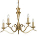 Hanging Flush Ceiling Pendant 5 Light ANTIQUE BRASS Chandelier Lamp Bulb Holder Loops