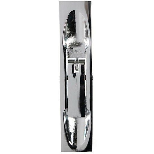 Lever Action Flush Door Bolt with Flat Keep Plate 254 x 20mm Polished Chrome Loops