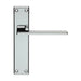 4x Flat Straight Lever on Latch Backplate Door Handle 180 x 40mm Polished Chrome Loops