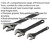 3 Piece Wrench Set - Three Adjustable Drop Forged Steel Wrenches - Various Sizes Loops